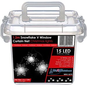 WeRChristmas Snowflake V Window Curtain Net Christmas Lights with 15 White Static LEDs, 1.2 x 1.2 m White WeRChristmas Snowflake V Window Curtain Net Christmas Lights with 15 White Static LEDs, 1.2 x 1.2 m White
