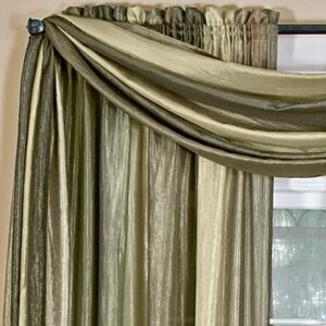 ACHIM Sheer Window Scarf Valance 50 Inch Width x 144 Inch Length (Sage) Light Filtering Polyester Curtain Scarf Lightweight Drapes for Living Room, Bedroom & Dining Room by Home Decor ACHIM Sheer Window Scarf Valance 50 Inch Width x 144 Inch Length (Sage) Light Filtering Polyester Curtain Scarf Lightweight Drapes for Living Room, Bedroom & Dining Room by Home Decor