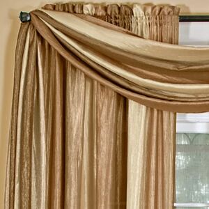 ACHIM Sheer Window Scarf Valance 50 Inch Width x 144 Inch Length (Sandstone) Light Filtering Polyester Curtain Scarf Lightweight Drapes for Living Room, Bedroom & Dining Room by Home Decor ACHIM Sheer Window Scarf Valance 50 Inch Width x 144 Inch Length (Sandstone) Light Filtering Polyester Curtain Scarf Lightweight Drapes for Living Room, Bedroom & Dining Room by Home Decor