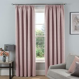 Sleepdown Textured Rib Weave Pencil Pleat Blackout Lined Curtains Thermal Insulated for Bedroom and Living Room 90 x 54 Inch Blush 2 Panels Sleepdown Textured Rib Weave Pencil Pleat Blackout Lined Curtains Thermal Insulated for Bedroom and Living Room 90 x 54 Inch Blush 2 Panels