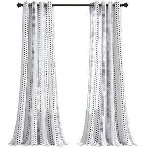 Lush Decor Hygge Stripe Window Curtain Panel Pair, 52" W x 84" L, Navy & White Lush Decor Hygge Stripe Window Curtain Panel Pair, 52" W x 84" L, Navy & White