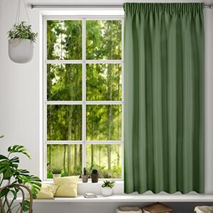 Eurofirany RITA Smooth Plain Modern Curtain with Rufflette Tape For Rail 1 Unit, Bedroom, Living Room, Lounge, Kitchen, 140g m/2, W55 x L69, Dark Green Eurofirany RITA Smooth Plain Modern Curtain with Rufflette Tape For Rail 1 Unit, Bedroom, Living Room, Lounge, Kitchen, 140g m/2, W55 x L69, Dark Green
