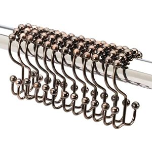 2 Lb. Depot 2lbDepot Shower Curtain Rings Hooks Bronze Finish Premium 18/8 Stainless Steel Oil Rubbed Double Hooks with Easy Glide Rollers Six Finishes Available Set of 12 for Shower Rod 2 Lb. Depot 2lbDepot Shower Curtain Rings Hooks Bronze Finish Premium 18/8 Stainless Steel Oil Rubbed Double Hooks with Easy Glide Rollers Six Finishes Available Set of 12 for Shower Rod