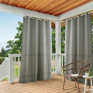 TOWN & COUNTRY BASICS Exclusive Home Cabana Solid Indoor/Outdoor Light Filtering Grommet Top Curtain Panel Pair, 54"x84", Medium Grey TOWN & COUNTRY BASICS Exclusive Home Cabana Solid Indoor/Outdoor Light Filtering Grommet Top Curtain Panel Pair, 54"x84", Medium Grey