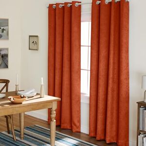 TOWN & COUNTRY EVERYDAY Exclusive Home Curtains Oxford Textured Sateen Thermal Room Darkening Grommet Top Window Curtain Panel Pair, Mecca Orange, 52x96 TOWN & COUNTRY EVERYDAY Exclusive Home Curtains Oxford Textured Sateen Thermal Room Darkening Grommet Top Window Curtain Panel Pair, Mecca Orange, 52x96