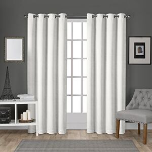 Exclusive Home Curtains Velvet Grommet Top Panel Pair, Winter White , 54x96, 2 Piece Exclusive Home Curtains Velvet Grommet Top Panel Pair, Winter White , 54x96, 2 Piece