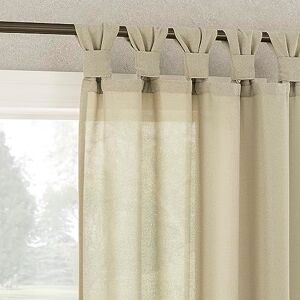 No. 918 Reman 2-Pack Twist Tab Linen Texture Semi-Sheer Tab Top Curtain Panel Pair, 40" x 96", Taupe No. 918 Reman 2-Pack Twist Tab Linen Texture Semi-Sheer Tab Top Curtain Panel Pair, 40" x 96", Taupe