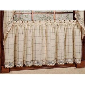 Sweet Home Collection Adirondack Cotton Kitchen Window Curtains Pair, 24" Tier, Toast Sweet Home Collection Adirondack Cotton Kitchen Window Curtains Pair, 24" Tier, Toast