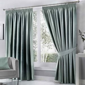 Fusion Sorbonne Blackout Curtains – Duck Egg Blue, W117 x L137cm (46x54") – Thermal Pencil Pleat Drapes, 2 Panels – Light-Blocking Curtains for Bedroom & Living Room Fusion Sorbonne Blackout Curtains – Duck Egg Blue, W117 x L137cm (46x54") – Thermal Pencil Pleat Drapes, 2 Panels – Light-Blocking Curtains for Bedroom & Living Room