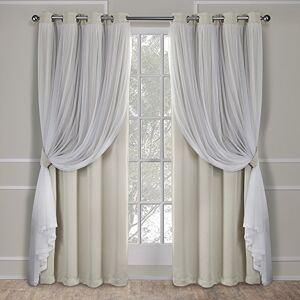 Luxe Exclusive Home Curtains Catarina Woven Blackout Grommet Top Panel Pair, Sand, 52x108, 2 Piece Luxe Exclusive Home Curtains Catarina Woven Blackout Grommet Top Panel Pair, Sand, 52x108, 2 Piece