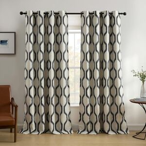Elrene Home Fashions Renzo Ikat Geometric Room Darkening Window Curtain Living Room Bedroom Curtain with Pocket Loops, 52 x 95 Inch, 1 Panel, Black Elrene Home Fashions Renzo Ikat Geometric Room Darkening Window Curtain Living Room Bedroom Curtain with Pocket Loops, 52 x 95 Inch, 1 Panel, Black