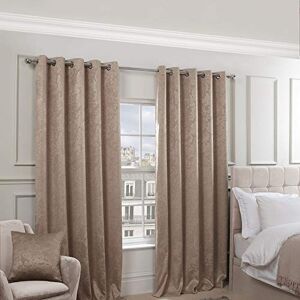 Emma Barclay Regency Elegant Woven Thermal Blackout Eyelet Curtains in Taupe Width 46 x Drop 54" (116 x 137cm) Emma Barclay Regency Elegant Woven Thermal Blackout Eyelet Curtains in Taupe Width 46 x Drop 54" (116 x 137cm)