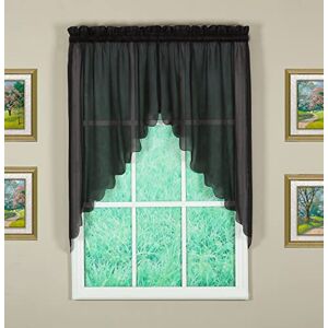 Today's Curtain Emelia Original Voile Swag Pair 38", Black, 60" W x 38" L Today's Curtain Emelia Original Voile Swag Pair 38", Black, 60" W x 38" L