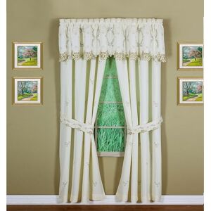 Today's Curtain Verona Reverse Embroidery Panel Pair and Tiebacks, 84", Ecru/Antique, 80" W X 84" L Today's Curtain Verona Reverse Embroidery Panel Pair and Tiebacks, 84", Ecru/Antique, 80" W X 84" L
