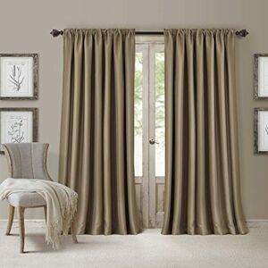 Elrene All Seasons Blackout Window Curtain Panel, Room-Darkening Rod-Pocket and Back Tab Curtain, 52x108, Antique Gold, 1 Panel Elrene All Seasons Blackout Window Curtain Panel, Room-Darkening Rod-Pocket and Back Tab Curtain, 52x108, Antique Gold, 1 Panel