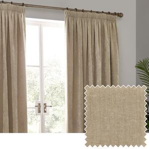 furn. Yard Heavy Chenille Pencil Pleat Curtain Pair – Lined Room Darkening Soft Velvet Curtains (Natural Width 229 x Drop 137cm) furn. Yard Heavy Chenille Pencil Pleat Curtain Pair – Lined Room Darkening Soft Velvet Curtains (Natural Width 229 x Drop 137cm)
