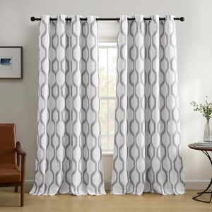 Elrene Renzo Ikat Geometric Room-Darkening Window Curtain, Linen, Light Gray, 52" W x 95" L (Pack of 1) Elrene Renzo Ikat Geometric Room-Darkening Window Curtain, Linen, Light Gray, 52" W x 95" L (Pack of 1)