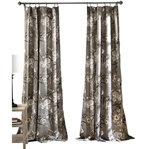 Lush Decor Botanical Garden Curtains Floral Bird Print Room Darkening Window Panel Set for Living, Dining, Bedroom (Pair), 95" x 52", Gray, Polyester, Grey, 52" W x 95" L (Pack of 1) Lush Decor Botanical Garden Curtains Floral Bird Print Room Darkening Window Panel Set for Living, Dining, Bedroom (Pair), 95" x 52", Gray, Polyester, Grey, 52" W x 95" L (Pack of 1)