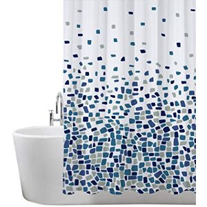 ANSIO Shower Curtain for Bathroom Mould and Mildew Resistant Mosaic Blue, 180 x 180 cm (71 x 71 Inch) Pack of 2 Water Repellent Fabric 100% Polyester ANSIO Shower Curtain for Bathroom Mould and Mildew Resistant Mosaic Blue, 180 x 180 cm (71 x 71 Inch) Pack of 2 Water Repellent Fabric 100% Polyester