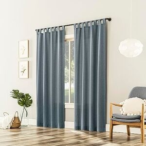 No. 918 Trevor 2-Pack Heathered Texture Semi-Sheer Tab Top Curtain Panel Pair, 40" x 63", Storm No. 918 Trevor 2-Pack Heathered Texture Semi-Sheer Tab Top Curtain Panel Pair, 40" x 63", Storm