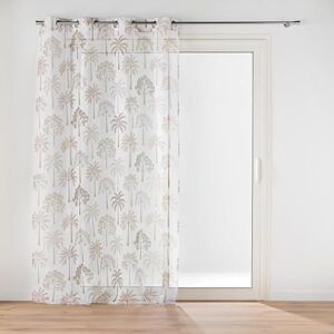 Douceur d'Intérieur , Palmea Natural Sandblasted Printed Eyelet Curtain 140 x 240 cm Douceur d'Intérieur , Palmea Natural Sandblasted Printed Eyelet Curtain 140 x 240 cm