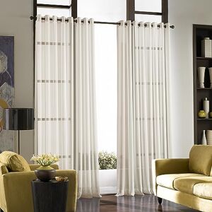 Curtainworks Soho Voile Sheer Grommet Curtain Panel, Oyster, 144.00" x 59.00 Curtainworks Soho Voile Sheer Grommet Curtain Panel, Oyster, 144.00" x 59.00