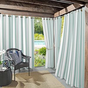 Sun Valencia 2-Pack Cabana Stripe Indoor/Outdoor UV Protectant Energy Efficient Grommet Curtain Panel Pair, 54" x 95 Sun Valencia 2-Pack Cabana Stripe Indoor/Outdoor UV Protectant Energy Efficient Grommet Curtain Panel Pair, 54" x 95