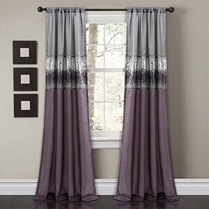 Lush Decor Night Sky Window Curtain Panel, Single, 42" W x 84" L, Purple & Gray Sequin Curtains Sparkle & Color Block Design Modern Glam Decor Long Curtains For Bedroom & Living Room Lush Decor Night Sky Window Curtain Panel, Single, 42" W x 84" L, Purple & Gray Sequin Curtains Sparkle & Color Block Design Modern Glam Decor Long Curtains For Bedroom & Living Room