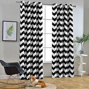 Melodieux Fashion Chevron Curtains for Living Room Dining Room, Darkening Grommet Top Window Drapes Soundproof Thermal Insulated for Bedroom, 84 Inches Long, 52 by 84 Inch, Black and White(1 Panel) Melodieux Fashion Chevron Curtains for Living Room Dining Room, Darkening Grommet Top Window Drapes Soundproof Thermal Insulated for Bedroom, 84 Inches Long, 52 by 84 Inch, Black and White(1 Panel)