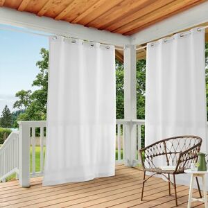 TOWN & COUNTRY BASICS Exclusive Home Cabana Solid Indoor/Outdoor Light Filtering Grommet Top Curtain Panel Pair, 54"x144", White TOWN & COUNTRY BASICS Exclusive Home Cabana Solid Indoor/Outdoor Light Filtering Grommet Top Curtain Panel Pair, 54"x144", White