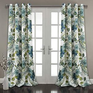 Lush Decor Floral Paisley Room Darkening Window Curtain Panel Pair, 52" W x 84" L, Blue Lush Decor Floral Paisley Room Darkening Window Curtain Panel Pair, 52" W x 84" L, Blue