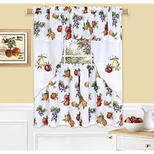 ACHIM Home Furnishings Ambrosia Embellished Tier & Swag Set 58x24 ACHIM Home Furnishings Ambrosia Embellished Tier & Swag Set 58x24