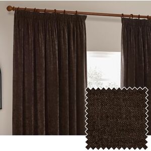 furn. Yard Heavy Chenille Pencil Pleat Curtain Pair – Lined Room Darkening Soft Velvet Curtains (Brown Width 229 x Drop 183cm) furn. Yard Heavy Chenille Pencil Pleat Curtain Pair – Lined Room Darkening Soft Velvet Curtains (Brown Width 229 x Drop 183cm)