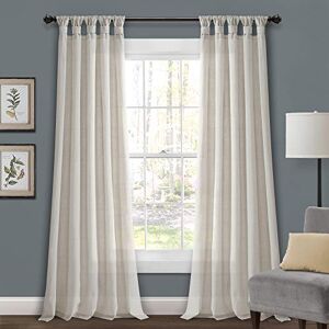 Lush Decor Burlap Knotted Tab Top Window Curtain Panel Pair, 120" L x 45" W, Light Linen Lush Decor Burlap Knotted Tab Top Window Curtain Panel Pair, 120" L x 45" W, Light Linen