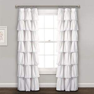 Lush Decor Lace Ruffle Window, 84" x 52", White Curtain Panel Lush Decor Lace Ruffle Window, 84" x 52", White Curtain Panel