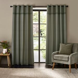 Catherine Lansfield Melville 46x72 Inch Lined Eyelet Curtains Two Panels Green Catherine Lansfield Melville 46x72 Inch Lined Eyelet Curtains Two Panels Green