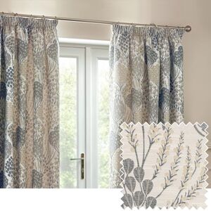 furn. Wylder Nature Ophelia Floral Jacquard Pencil Pleat Curtains, W 90.2" x L 72" (1 Panels), Wedgewood furn. Wylder Nature Ophelia Floral Jacquard Pencil Pleat Curtains, W 90.2" x L 72" (1 Panels), Wedgewood