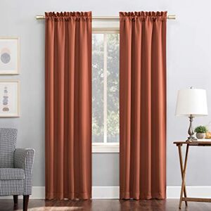 Sun Easton Energy Saving Blackout Rod Pocket Curtain Panel, 40" x 63", Terracotta,One panel Sun Easton Energy Saving Blackout Rod Pocket Curtain Panel, 40" x 63", Terracotta,One panel