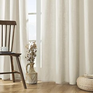 Joydeco Linen Curtains 72 inch Length 2 Panel Set, Light Filtering Curtain for Living Room Bedroom, 52 inch Wide Drapes with Rod Pocket Back Tab Joydeco Linen Curtains 72 inch Length 2 Panel Set, Light Filtering Curtain for Living Room Bedroom, 52 inch Wide Drapes with Rod Pocket Back Tab
