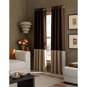Curtainworks Kendall Color Block Grommet Curtain Panel, 95 inch, Chocolate Curtainworks Kendall Color Block Grommet Curtain Panel, 95 inch, Chocolate