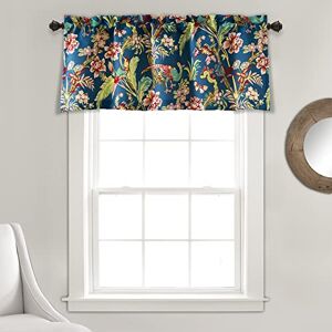 Lush Decor Dolores Light Filtering Window Curtain Valance, 18" L x 52" W, Navy Lush Decor Dolores Light Filtering Window Curtain Valance, 18" L x 52" W, Navy