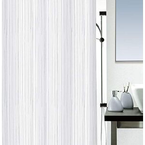 Spirella Raya White Textile Polyester Shower Curtain, 180 x 200 cm, Opaque/White Spirella Raya White Textile Polyester Shower Curtain, 180 x 200 cm, Opaque/White