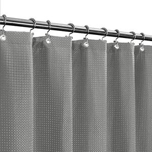 Barossa Design XLong Fabric Waffle Weave Shower Curtain 96 inch Height, Hotel Luxury Spa, Water Repellent, 230 GSM Heavy Duty, Machine Washable, Gray, 71x96 Barossa Design XLong Fabric Waffle Weave Shower Curtain 96 inch Height, Hotel Luxury Spa, Water Repellent, 230 GSM Heavy Duty, Machine Washable, Gray, 71x96
