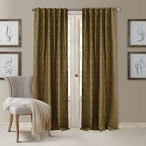 Elrene Blackout Rod Pocket/Back Tab Window Curtain Panel, Fabric, Antique Gold, 52" W x 95" L (Pack of 1) Elrene Blackout Rod Pocket/Back Tab Window Curtain Panel, Fabric, Antique Gold, 52" W x 95" L (Pack of 1)