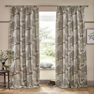 Morris & Co Morris&Co. Brook Pencil Pleat Curtain Pair – Lined Jacquard Woodland Tapestry-Inspired Drapes (Linen 168x229cm) Morris & Co Morris&Co. Brook Pencil Pleat Curtain Pair – Lined Jacquard Woodland Tapestry-Inspired Drapes (Linen 168x229cm)