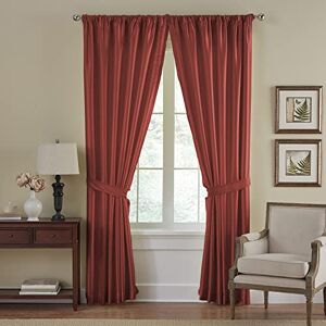 Elrene Home Fashions Versailles Faux-Silk Room-Darkening Curtain Panel, Blackout Curtain with Rod Pocket, 52 Inches by 84 Inches, Red, 1 Panel Elrene Home Fashions Versailles Faux-Silk Room-Darkening Curtain Panel, Blackout Curtain with Rod Pocket, 52 Inches by 84 Inches, Red, 1 Panel