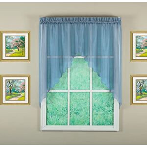 Today's Curtain Emelia Original Voile Swag Pair 38", Wedge Blue, 60" W x 38" L Today's Curtain Emelia Original Voile Swag Pair 38", Wedge Blue, 60" W x 38" L