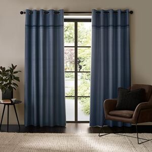 Catherine Lansfield Melville 90x90 Inch Lined Eyelet Curtains Two Panels Blue Catherine Lansfield Melville 90x90 Inch Lined Eyelet Curtains Two Panels Blue