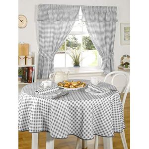 Emma Barclay Molly Gingham Pencil Pleat Curtains With Pelmet Header in Charcoal Width 46 x Drop 42" (116 x 107cm) Emma Barclay Molly Gingham Pencil Pleat Curtains With Pelmet Header in Charcoal Width 46 x Drop 42" (116 x 107cm)