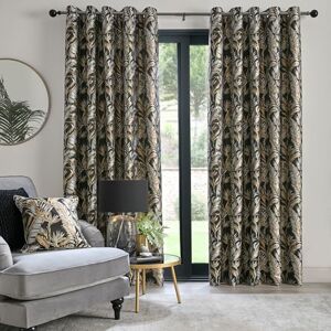 Laurence Llewelyn-Bowen Black Tropical Palm Tree Curtains W66 x L90 (168 x 229cm) Jacquard Curtains with Floral Leaf/Fern Luxury Drapes for Living Room & Bedroom Paradise Palm Collection Laurence Llewelyn-Bowen Black Tropical Palm Tree Curtains W66 x L90 (168 x 229cm) Jacquard Curtains with Floral Leaf/Fern Luxury Drapes for Living Room & Bedroom Paradise Palm Collection